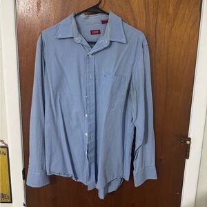 Izod Blue Casual Button Down Shirt
